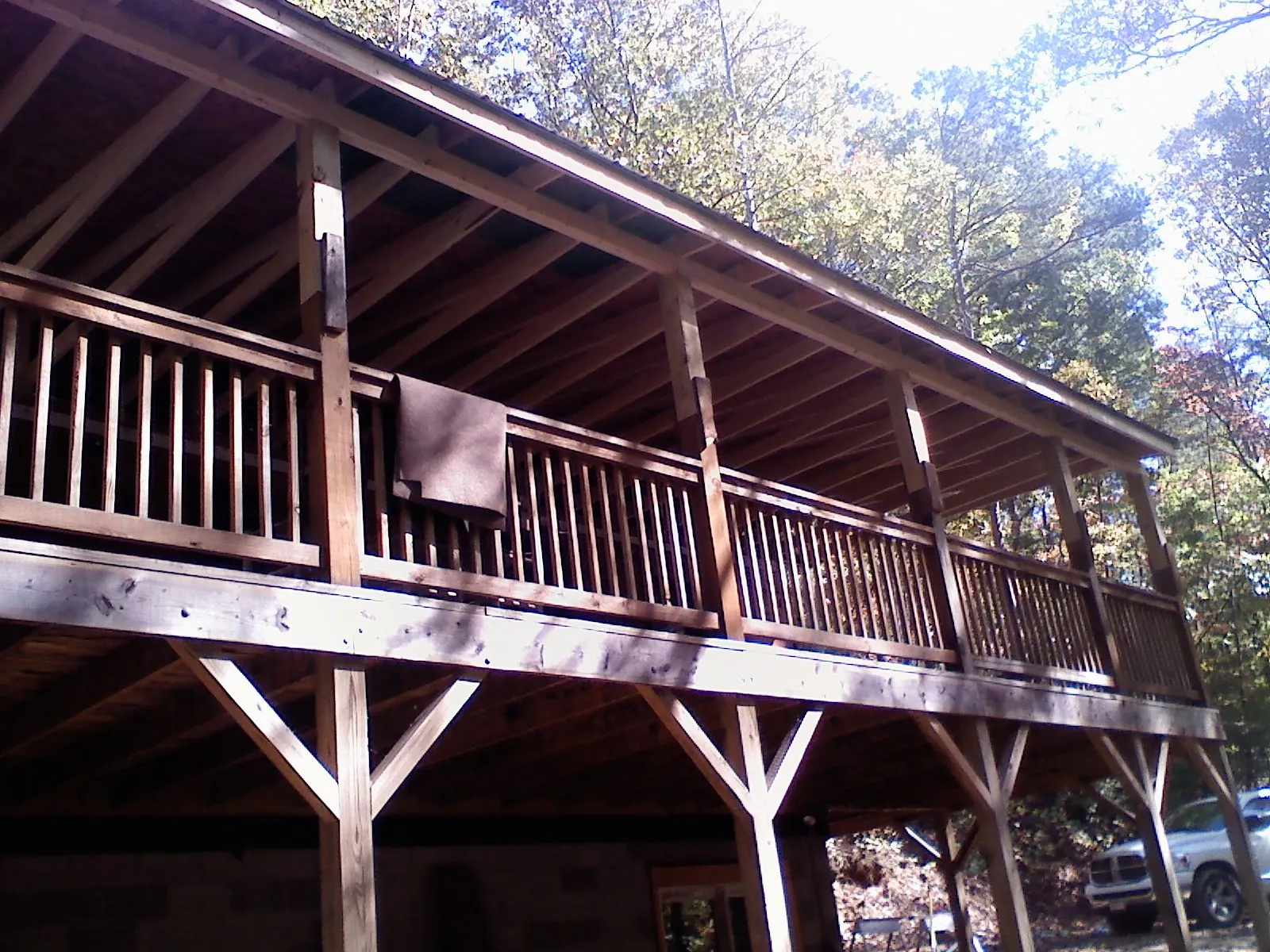 Timber framing under a new elevated porch and deck — Roof Leak Repair in Stedman by Roofing Brothers